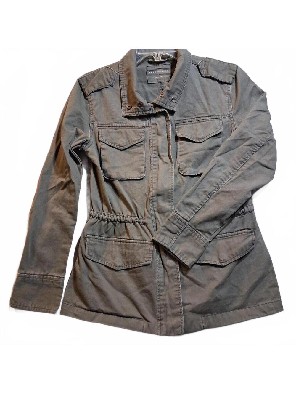 Aeropostale Women's Small Olive Green Military Utility Field Jacket Cargo